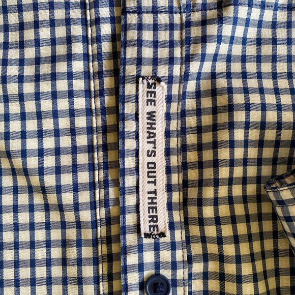 Costa Angler Tech Button Down Plaid Navy - Men's Small - Picture 3 of 13